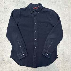 7 For All Mankind Black Long Sleeve Button-Down Shirt - Medium